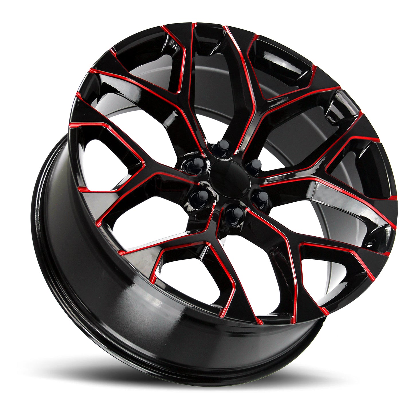 Snowflake Gloss Black Candy Red Milled